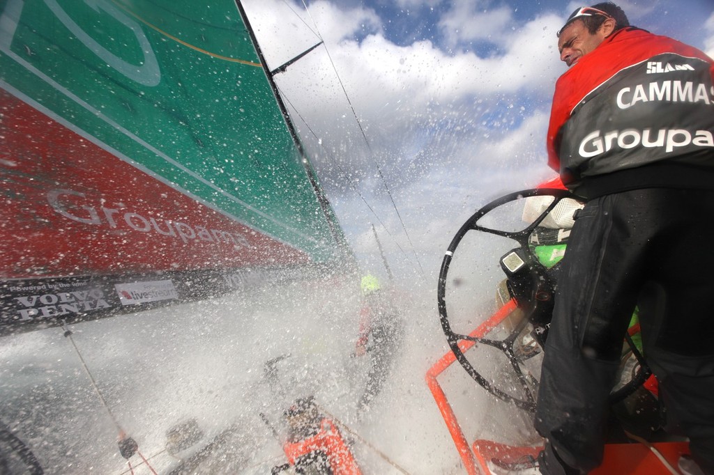 Leg 6, Day 1 - First day at sea quite rough for Groupama 4 - Volvo Ocean Race 2011-12 © Yann Riou